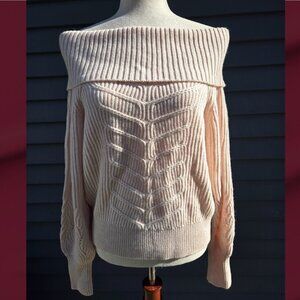 WHBM Off-the-Shoulder Cable Knit Sweater